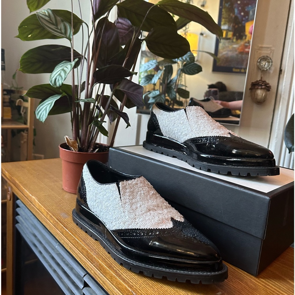 Sacai vibram sole sequin shoes